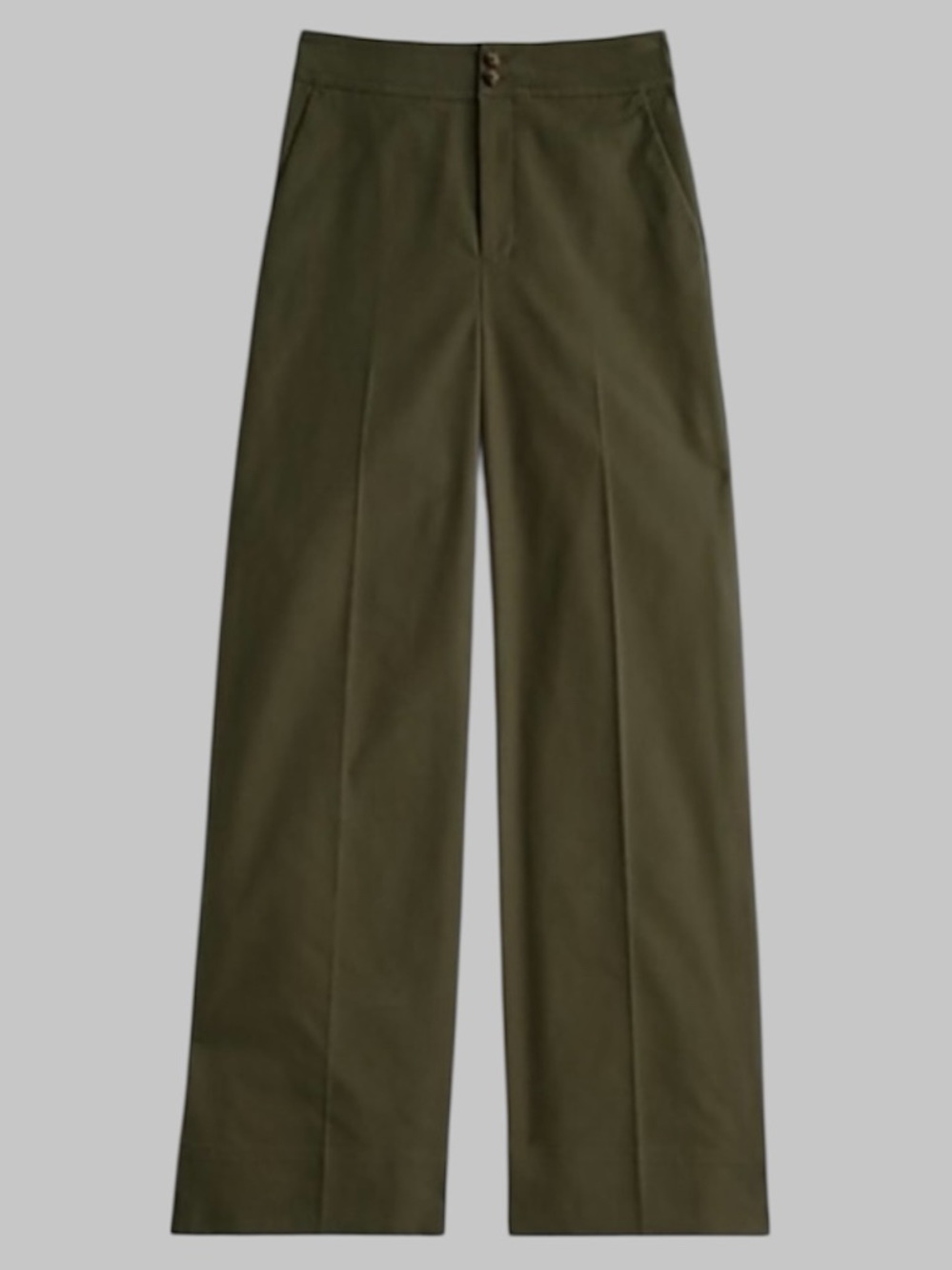J. Crew Khaki Frankie Wide Leg pant in Stretch Twill Sz 2